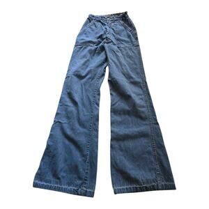 Vintage Landlubber Denim Jeans 70s Retro Girls Bell Bottom Pants Size 5 Groovy